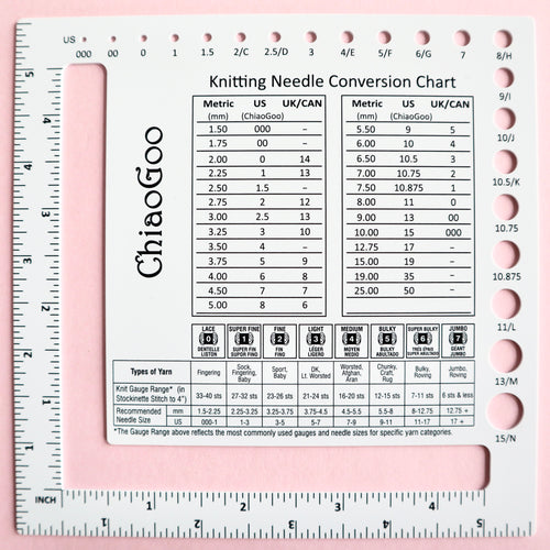 ChiaoGoo Swatch/Needle Gauge