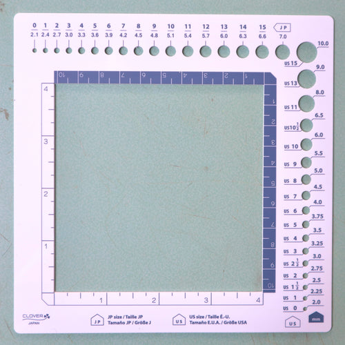 Clover Swatch Ruler & Needle Gauge